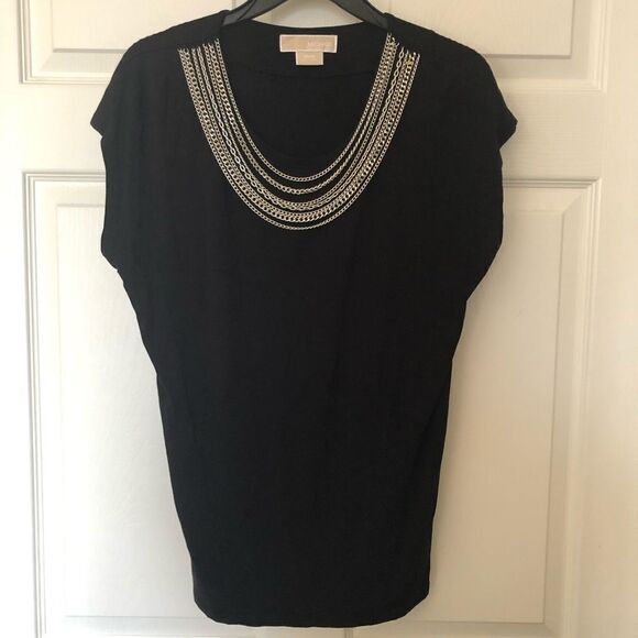 MICHAEL KORS Women’s Black Stretch Blouse Size M - Picture 1 of 3